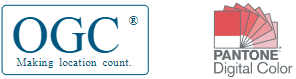 Logos for OGC, PANTONE Digital Color, and Kubernetes Logos for OGC, PANTONE Digital Color, and Kubernetes